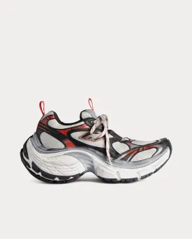 10XL Mesh, TPU & Rubber Grey / White / Red Low Top Sneakers