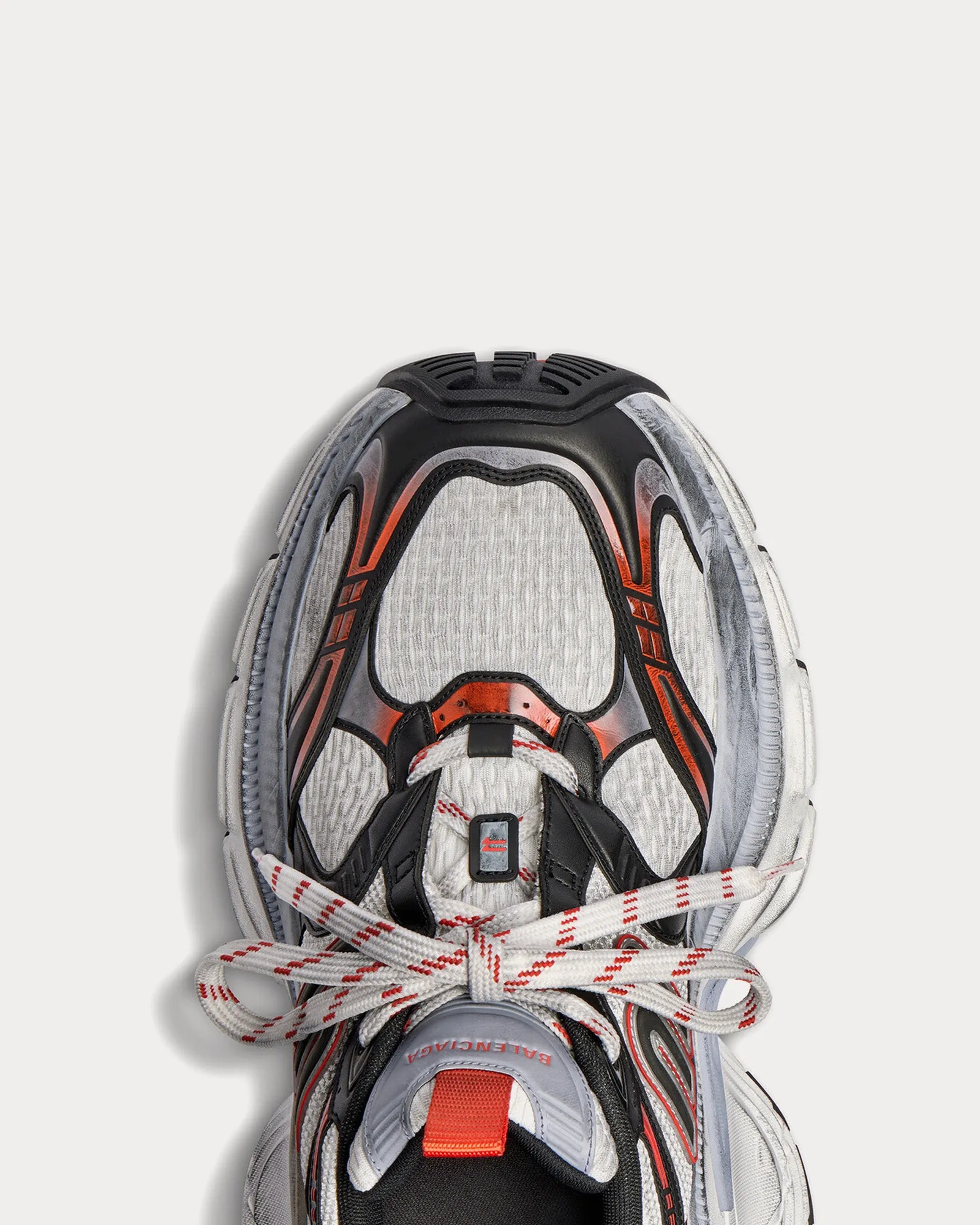 10XL Mesh, TPU & Rubber Grey / White / Red Low Top Sneakers