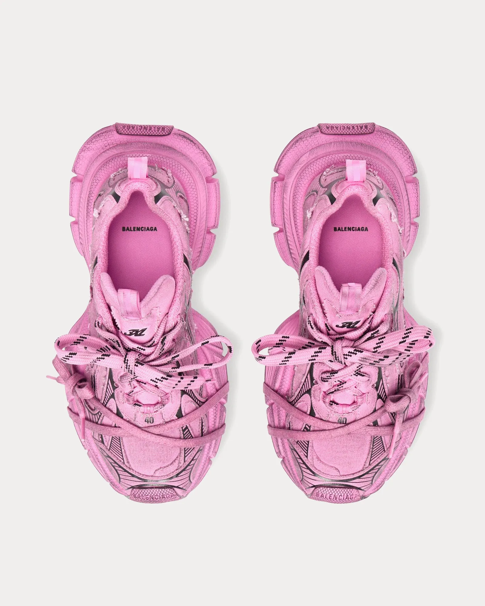 3XL Destroyed Canvas Pink Low Top Sneakers