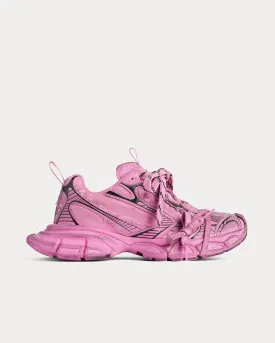 3XL Destroyed Canvas Pink Low Top Sneakers