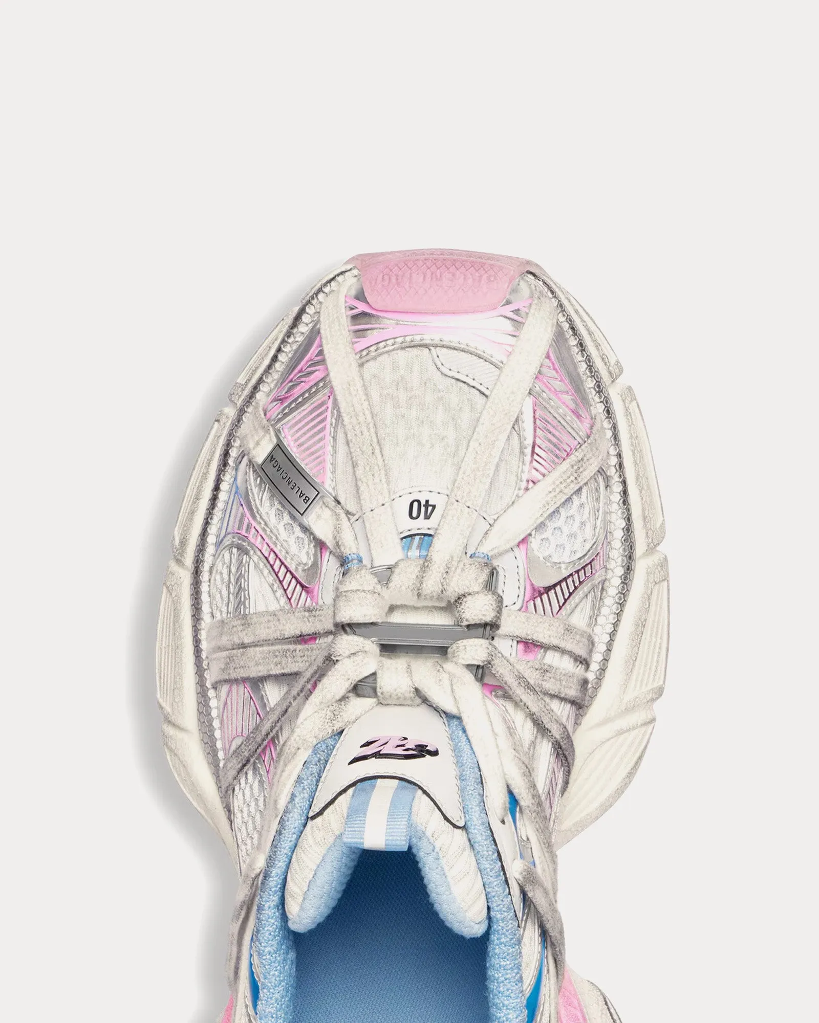 3XL Extreme Laces B White / Grey / Blue / Pink Low Top Sneakers