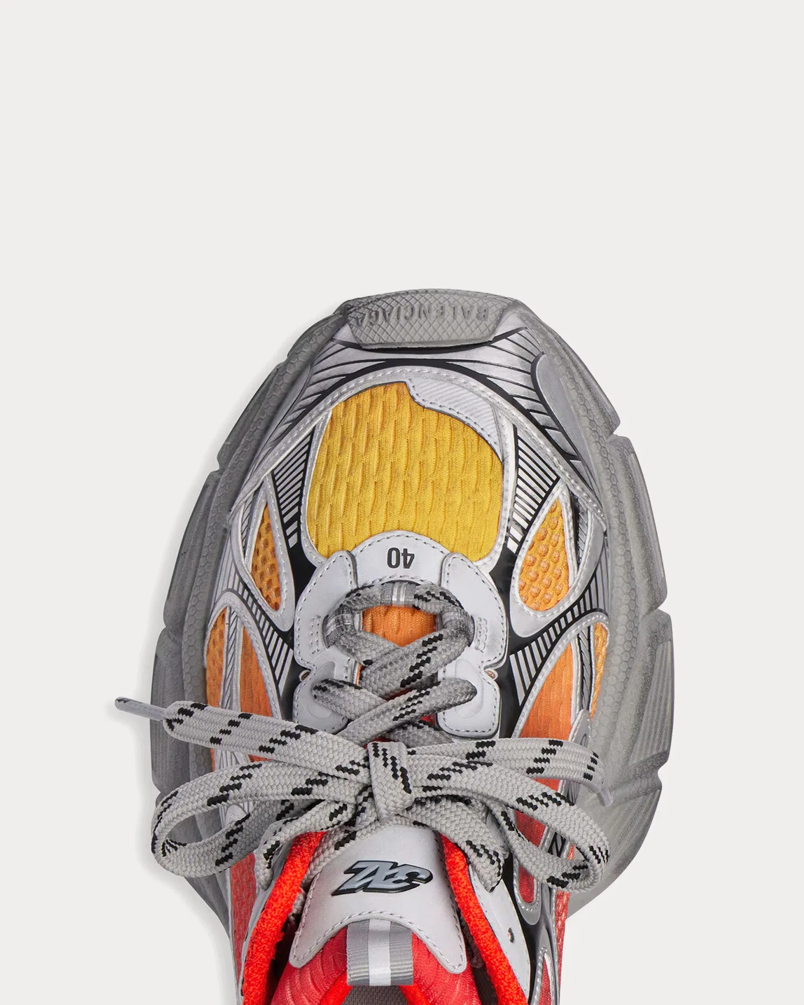 3XL Gradient Mesh & Polyurethane Red / Orange / Grey / Black Low Top Sneakers