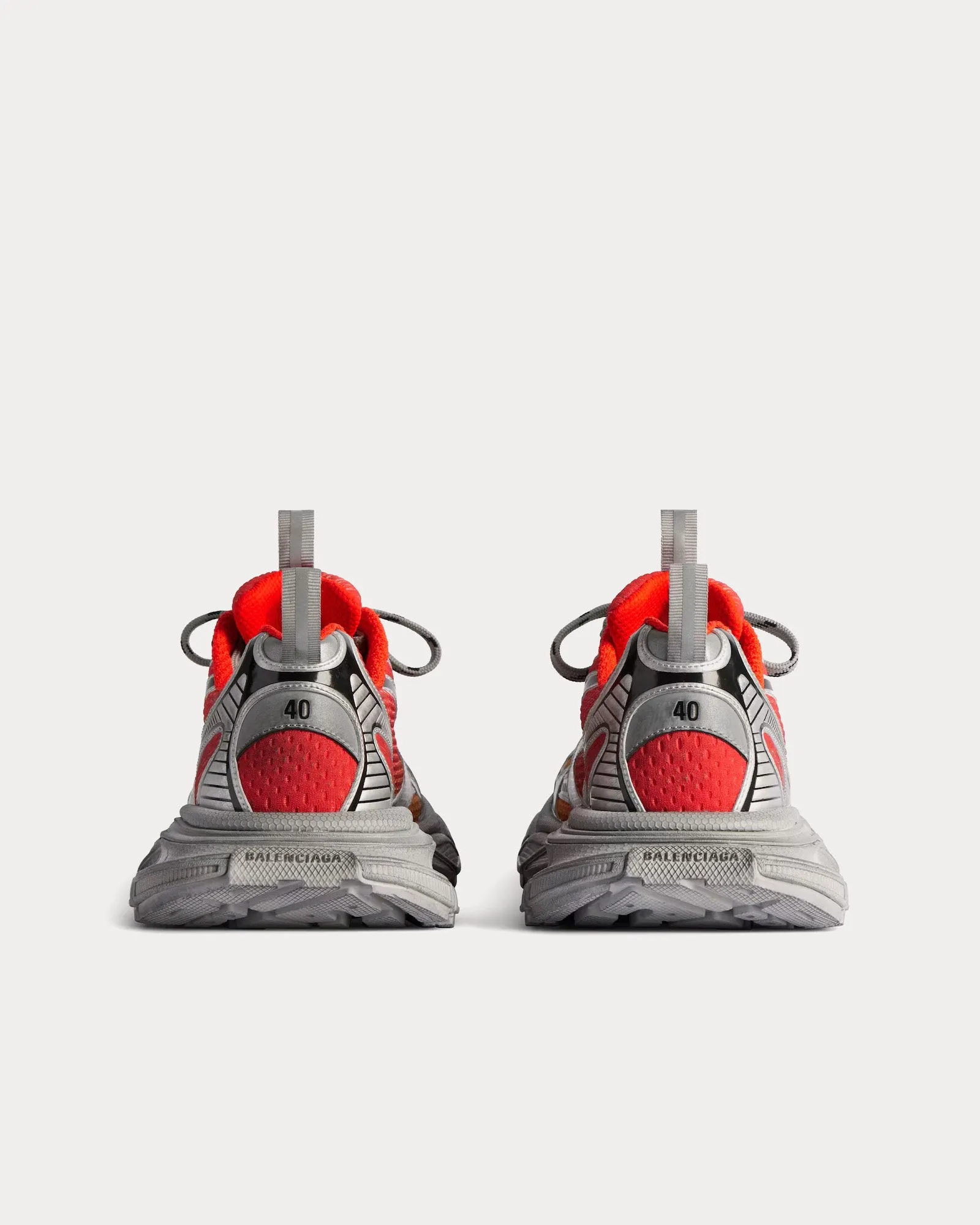3XL Gradient Mesh & Polyurethane Red / Orange / Grey / Black Low Top Sneakers