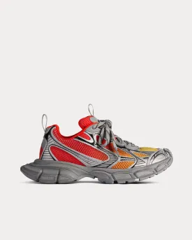 3XL Gradient Mesh & Polyurethane Red / Orange / Grey / Black Low Top Sneakers