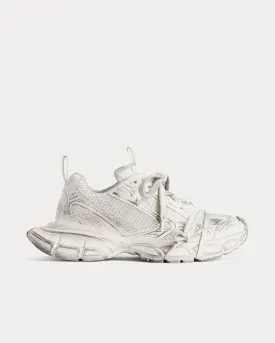 3XL Mesh & Polyurethane White Low Top Sneakers