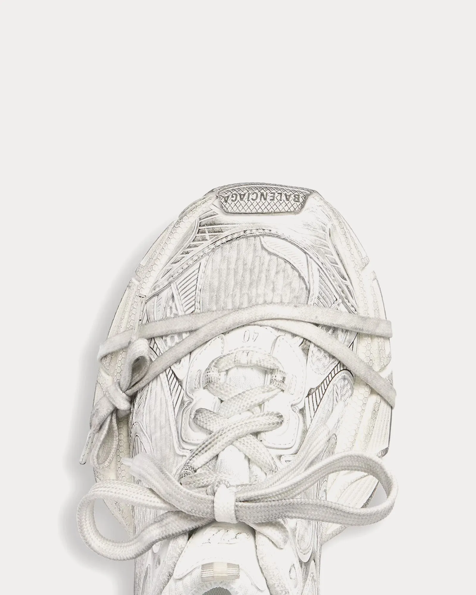 3XL Mesh & Polyurethane White Low Top Sneakers