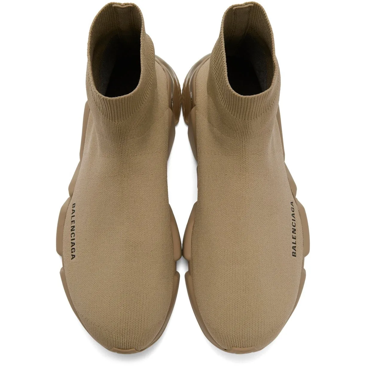 Balenciaga Beige Clear Sole Speed Sneakers
