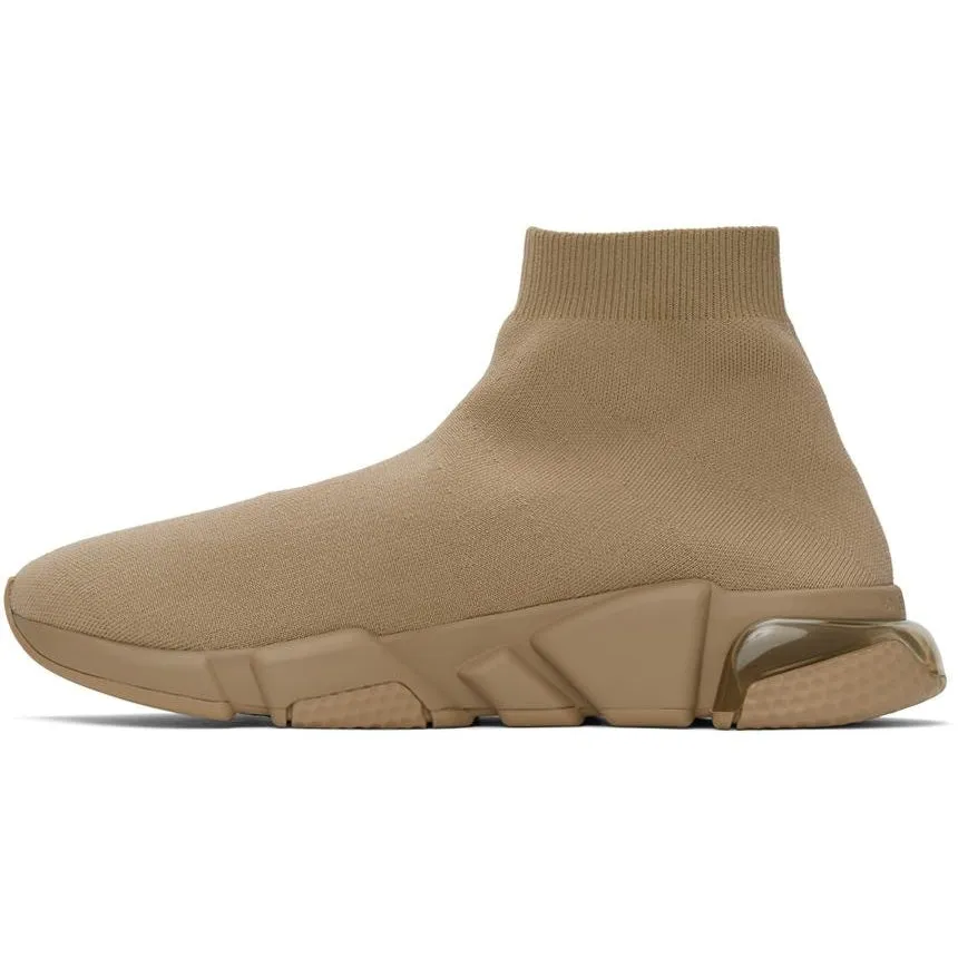 Balenciaga Beige Clear Sole Speed Sneakers