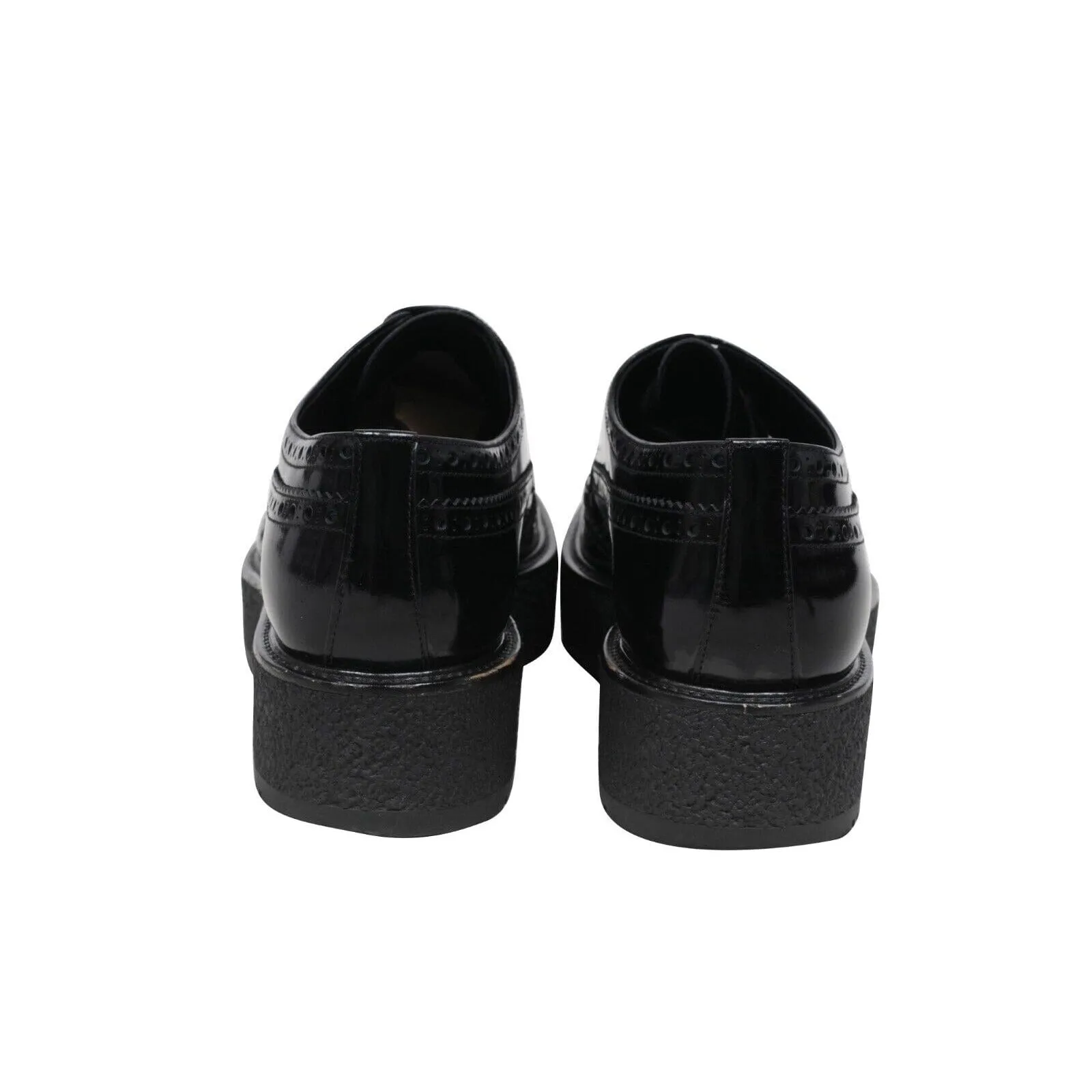 Black Leather Oxford Wingtip Platform Derby