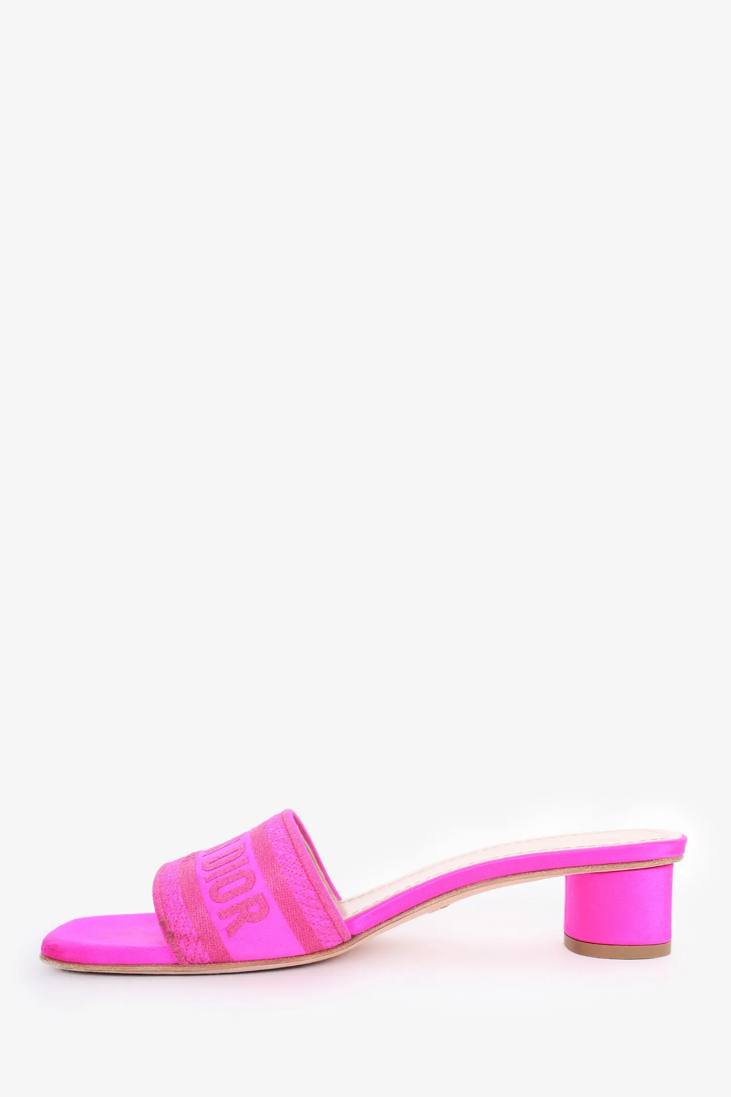 Christian Dior Hot Pink Satin Dway Heeled Sandals Size 38