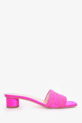 Christian Dior Hot Pink Satin Dway Heeled Sandals Size 38