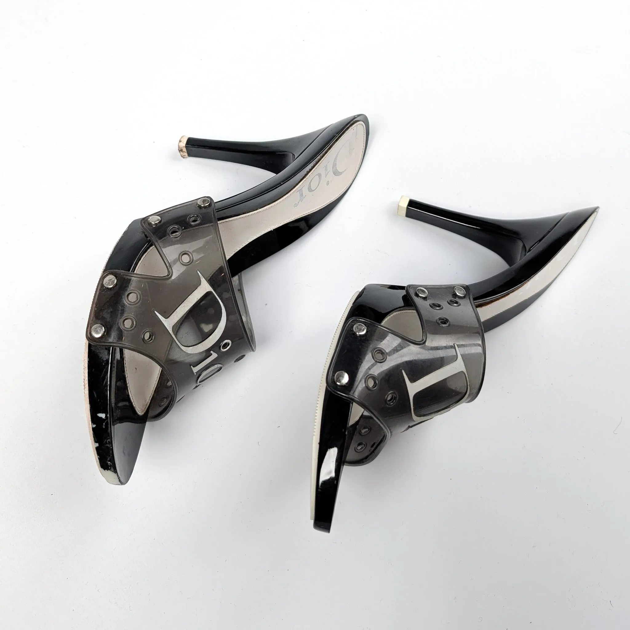 Dior White and Black Jelly Mules by Galliano - EU39|6UK|8US