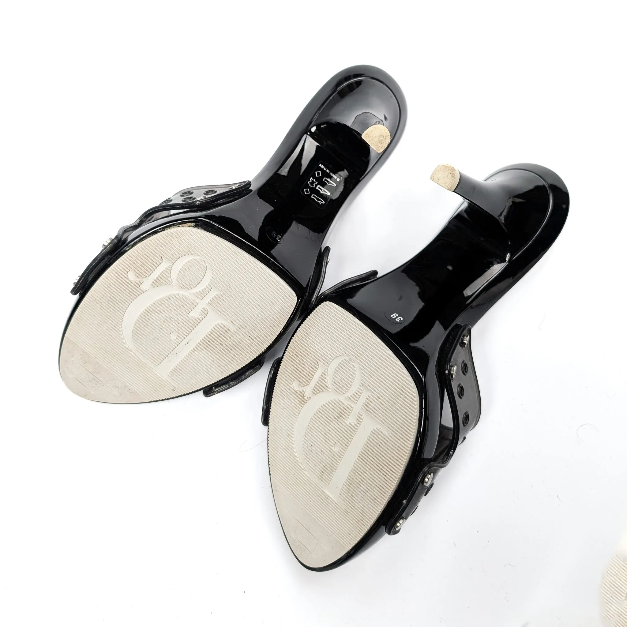 Dior White and Black Jelly Mules by Galliano - EU39|6UK|8US
