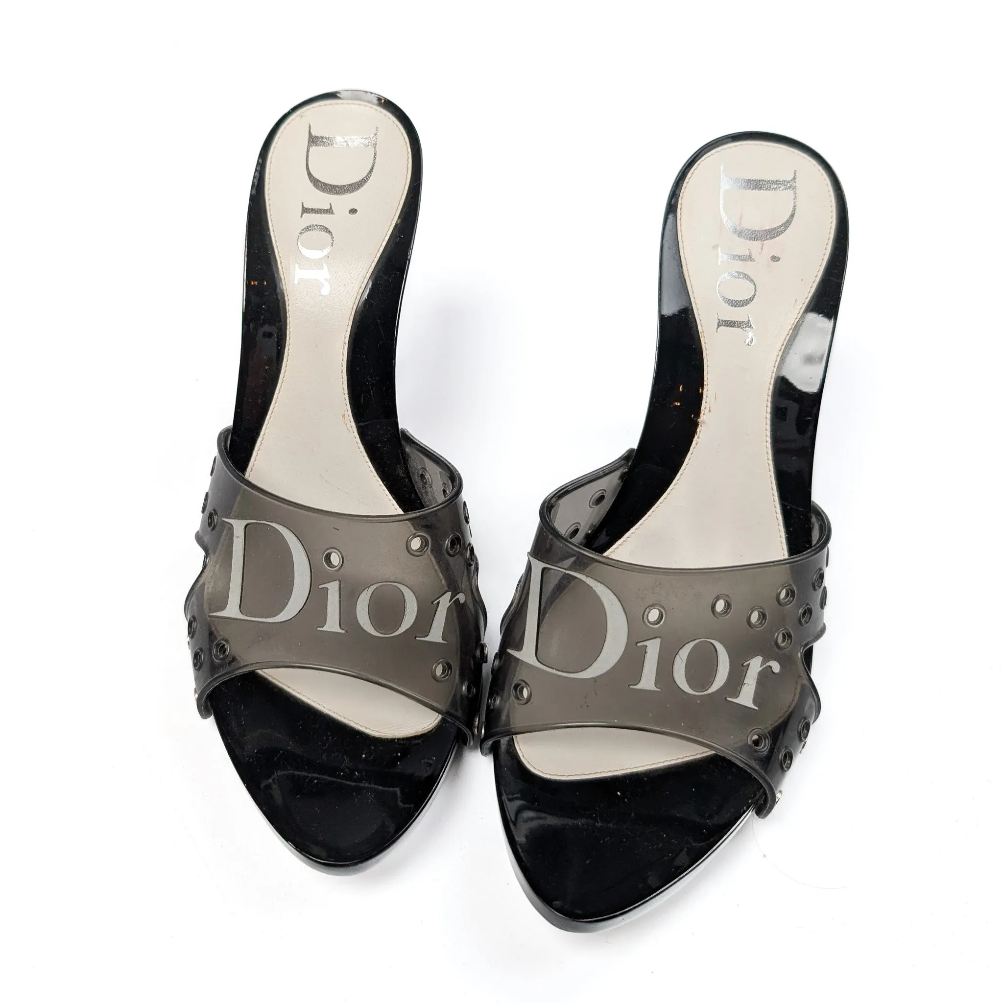 Dior White and Black Jelly Mules by Galliano - EU39|6UK|8US