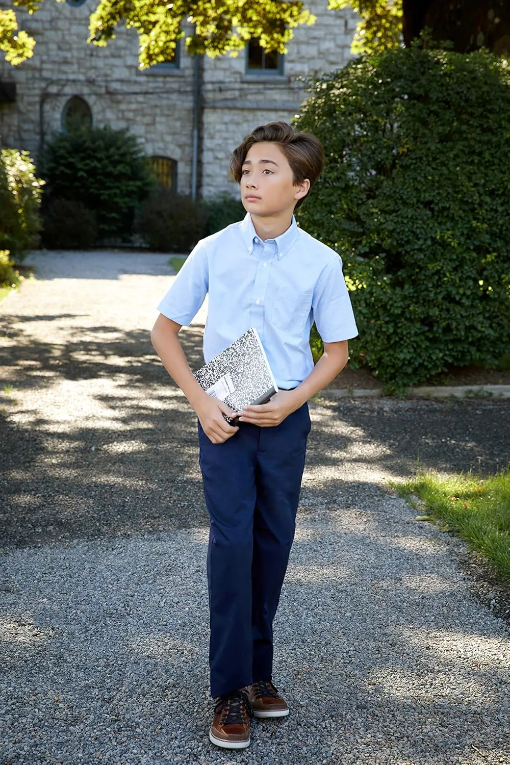 French Toast Boys' Pull-on Relaxed Fit School Uniform Pant (Standard & Husky)