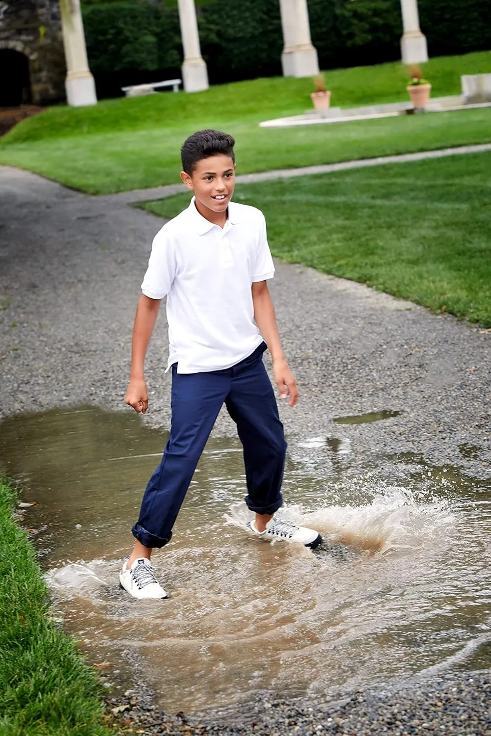French Toast Boys' Pull-on Relaxed Fit School Uniform Pant (Standard & Husky)