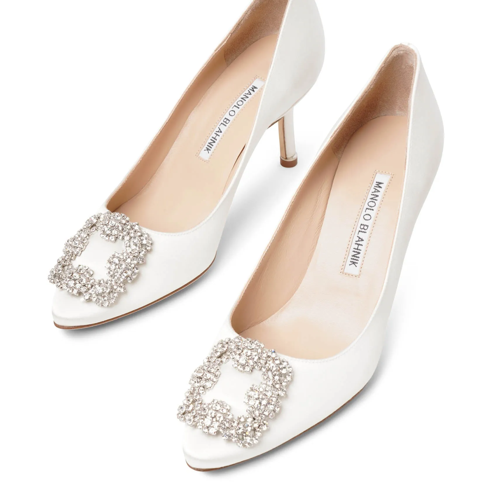 Hangisi 70 ivory satin pumps