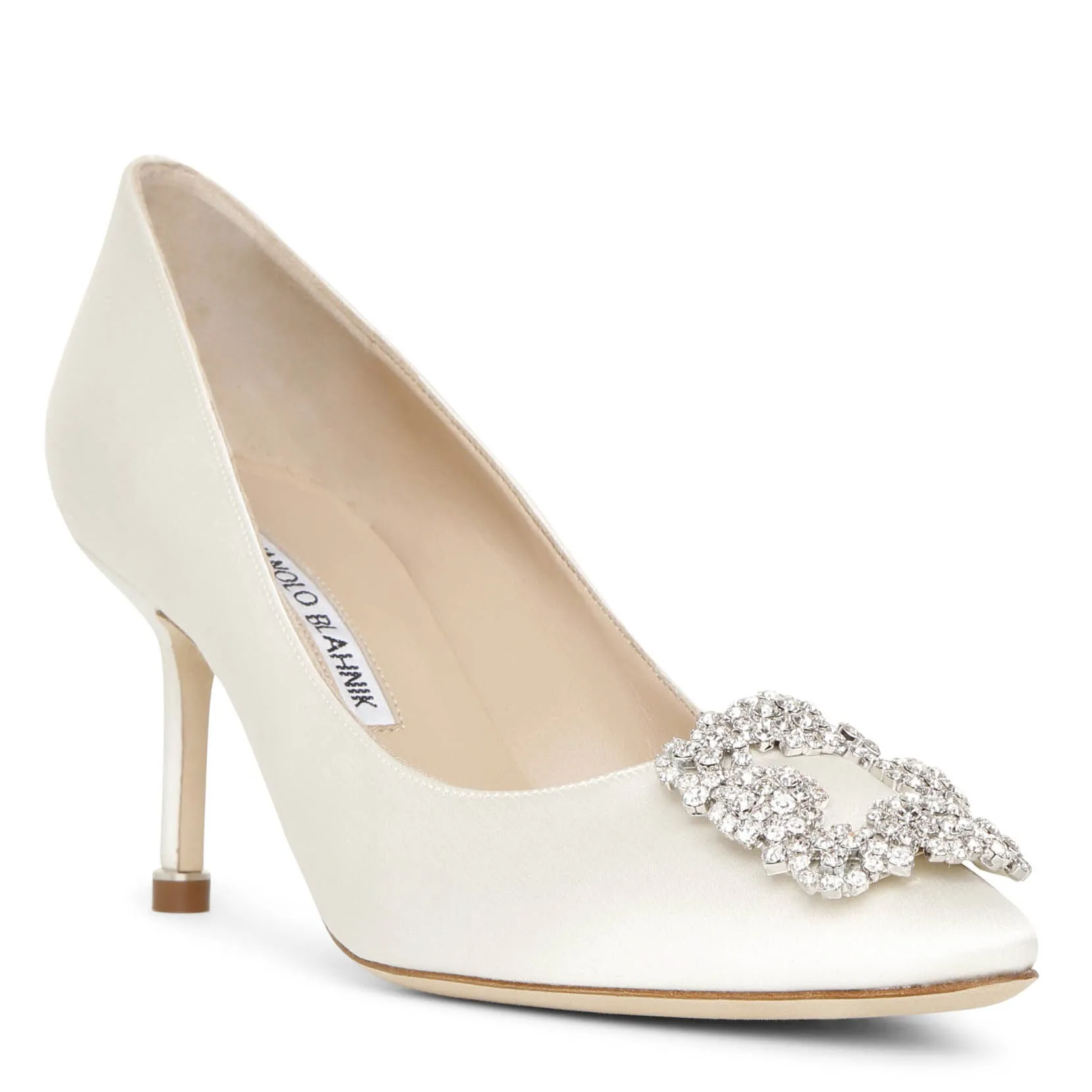 Hangisi 70 ivory satin pumps