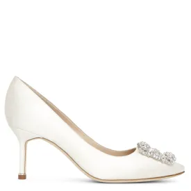 Hangisi 70 ivory satin pumps