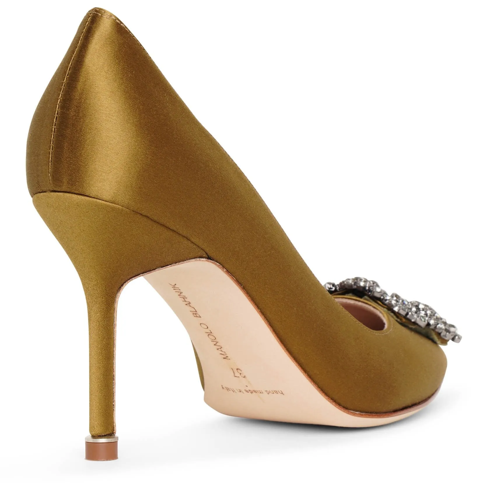 Hangisi 90 olive satin pumps