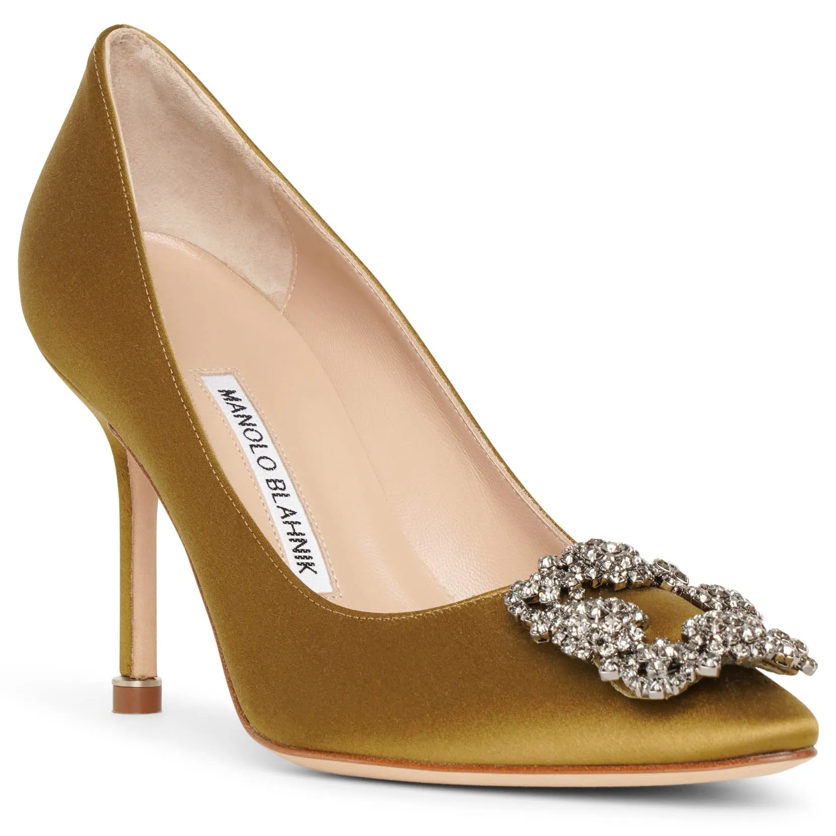 Hangisi 90 olive satin pumps
