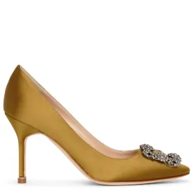 Hangisi 90 olive satin pumps