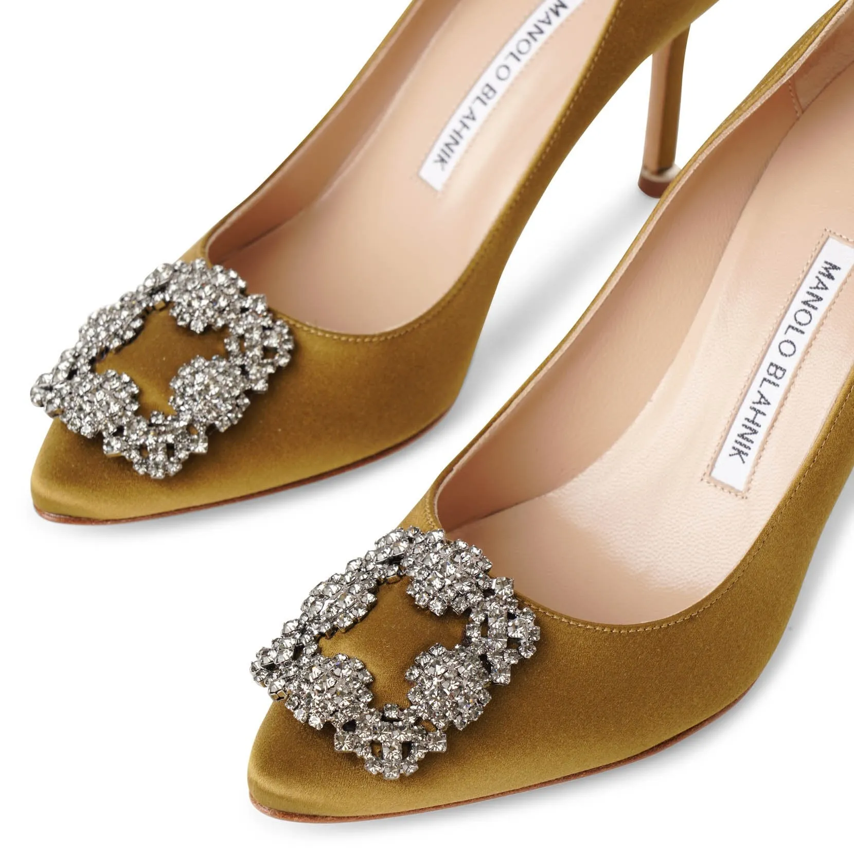Hangisi 90 olive satin pumps