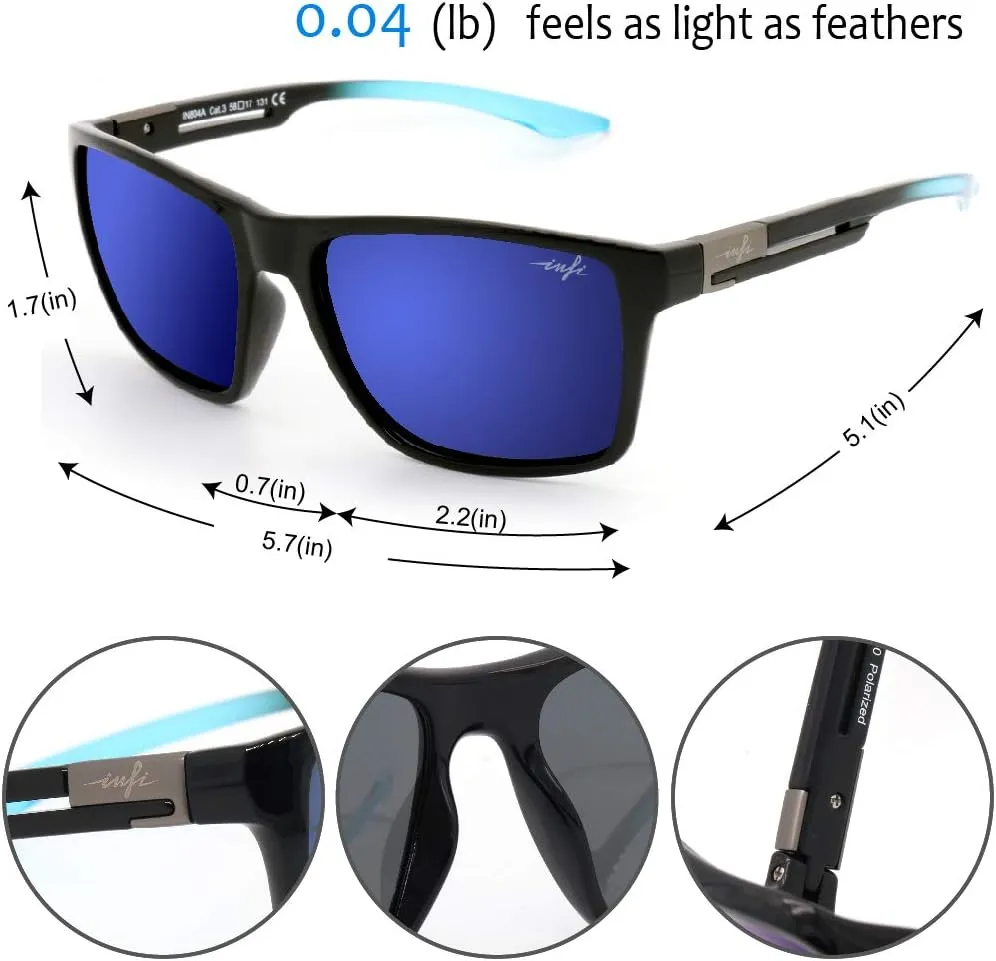 INFI Fishing Polarized Sunglasses for Men Driving Running Golf Sports Glasses Square UV Protection Designer Style Unisex