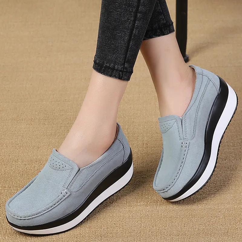 Ladies Platform Slip On Casual Shoes