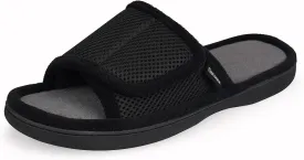 Men's Adjustable Wrap Open-toe Slippers with Memory Foam, Summer House Shoes for Men