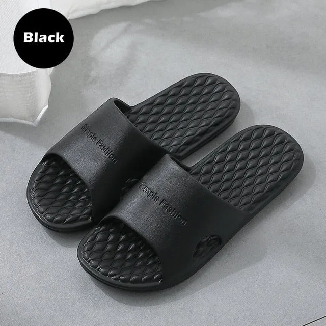 Non-Slip Home Slippers – Soft Sole Indoor Bathroom Flip Flops for Women & Men, Couples' House Sandals, Big Size