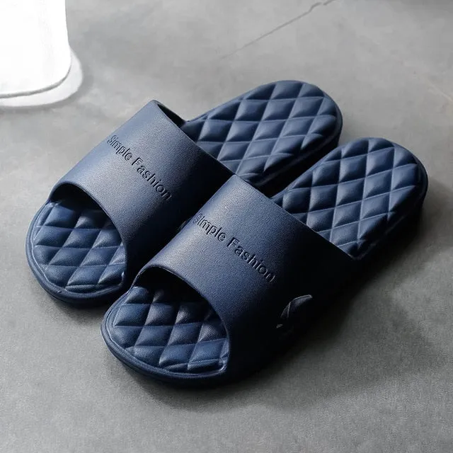 Non-Slip Home Slippers – Soft Sole Indoor Bathroom Flip Flops for Women & Men, Couples' House Sandals, Big Size
