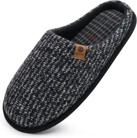 ONCAI Mens Cozy Memory Foam Scuff Slippers Slip On Warm House Shoes Indoor/Outdoor with Best Arch Support