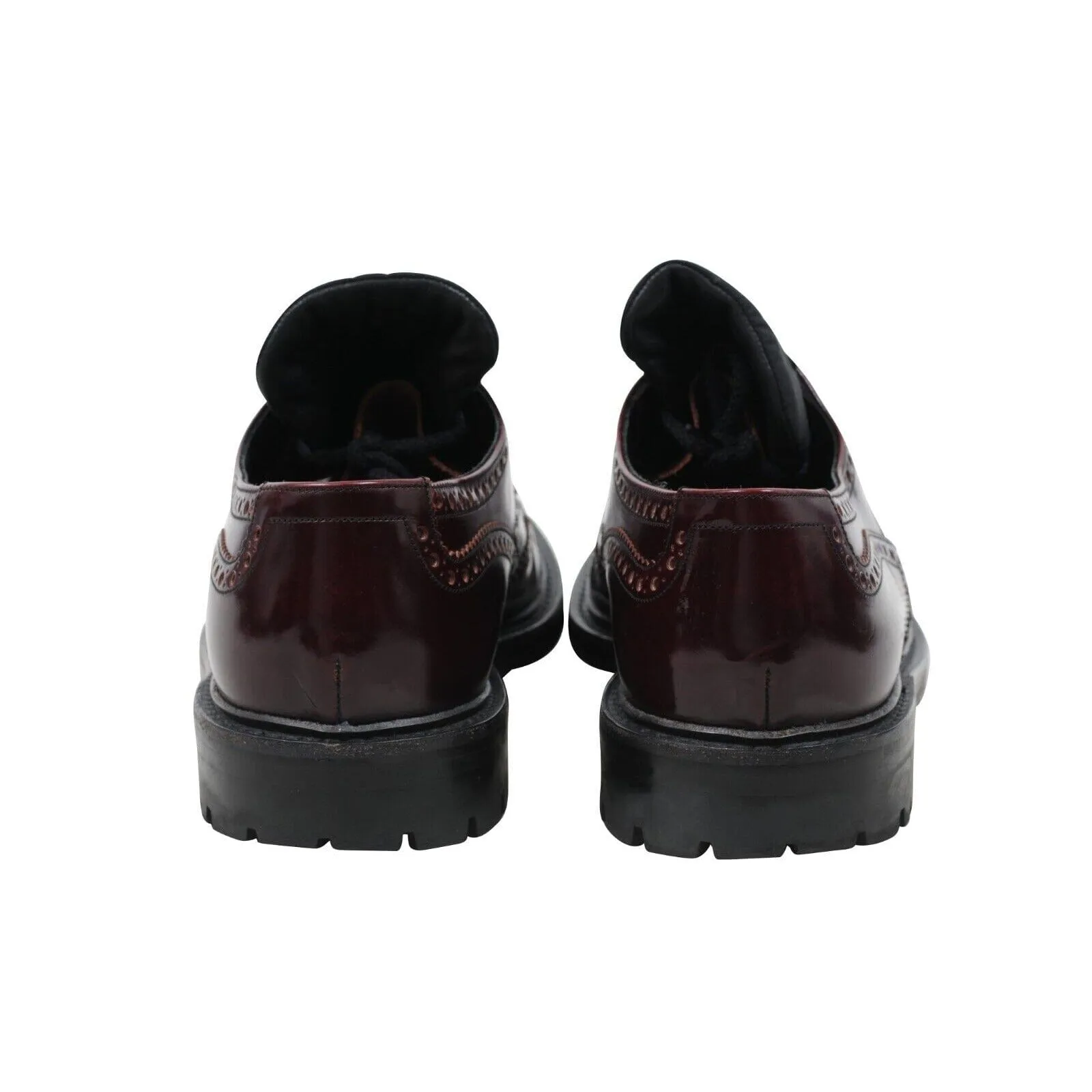 Oxford Wingtip Derby Burgundy Leather Nylon Tongue Shoes