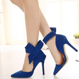 Pointed Toe Big Bow Pumps