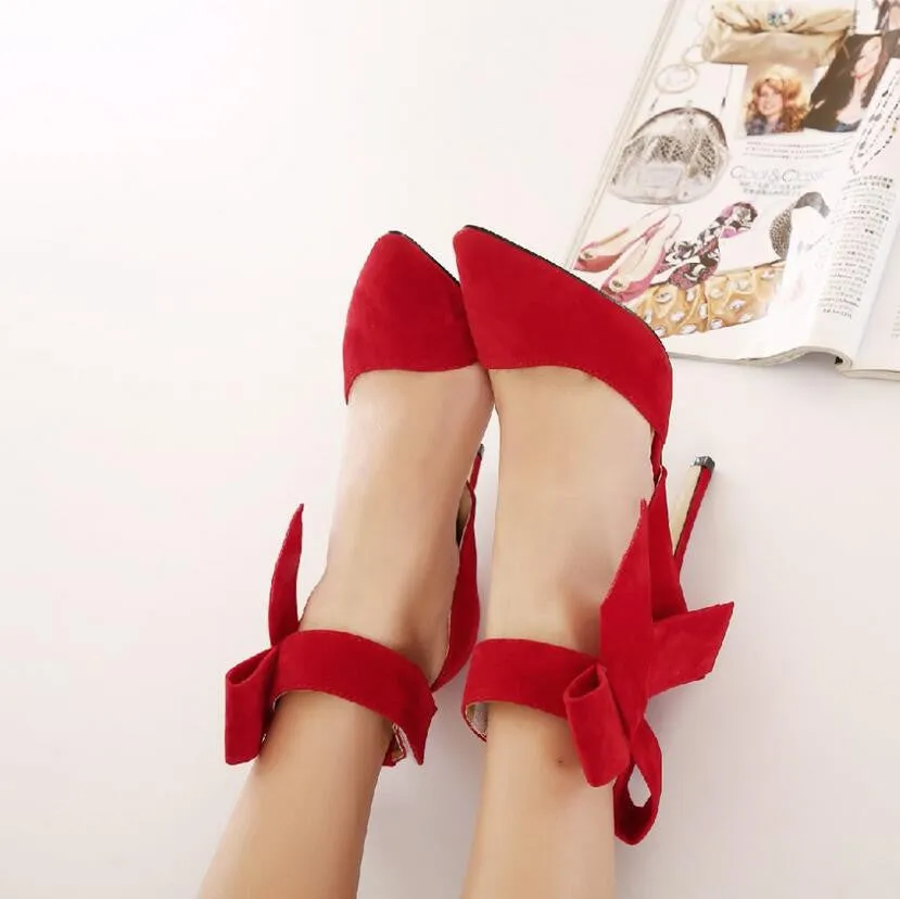 Pointed Toe Big Bow Pumps