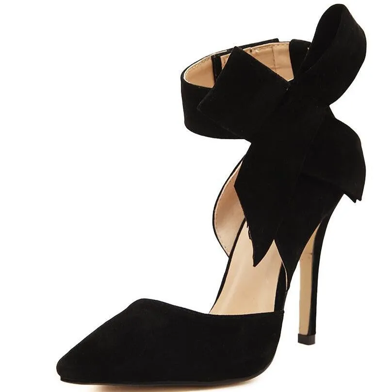 Pointed Toe Big Bow Pumps