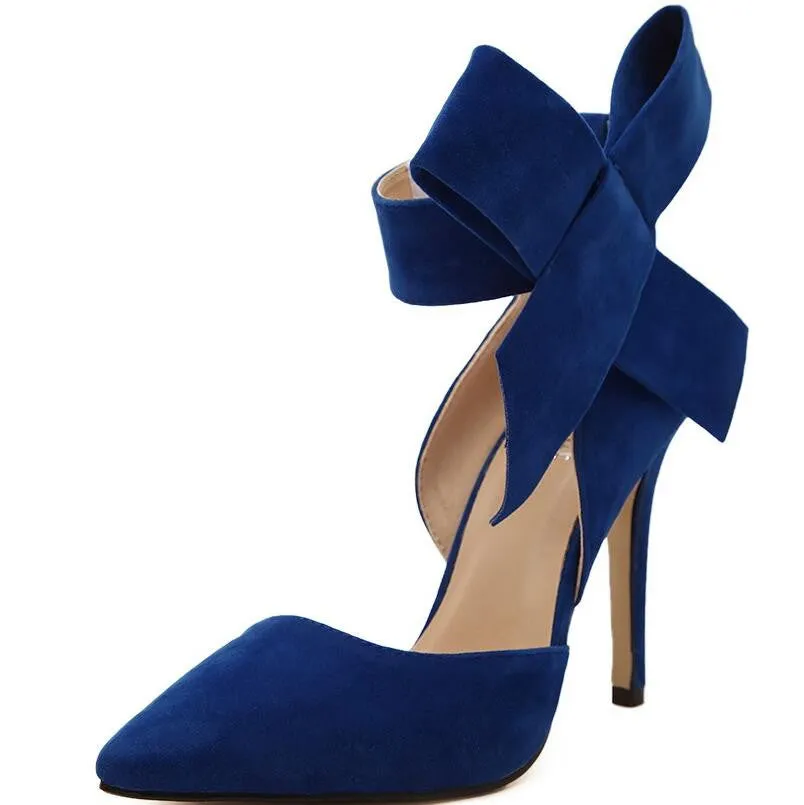 Pointed Toe Big Bow Pumps
