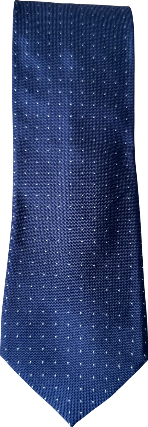 Prada Blue 100% Silk Polka Dot Tie One Size