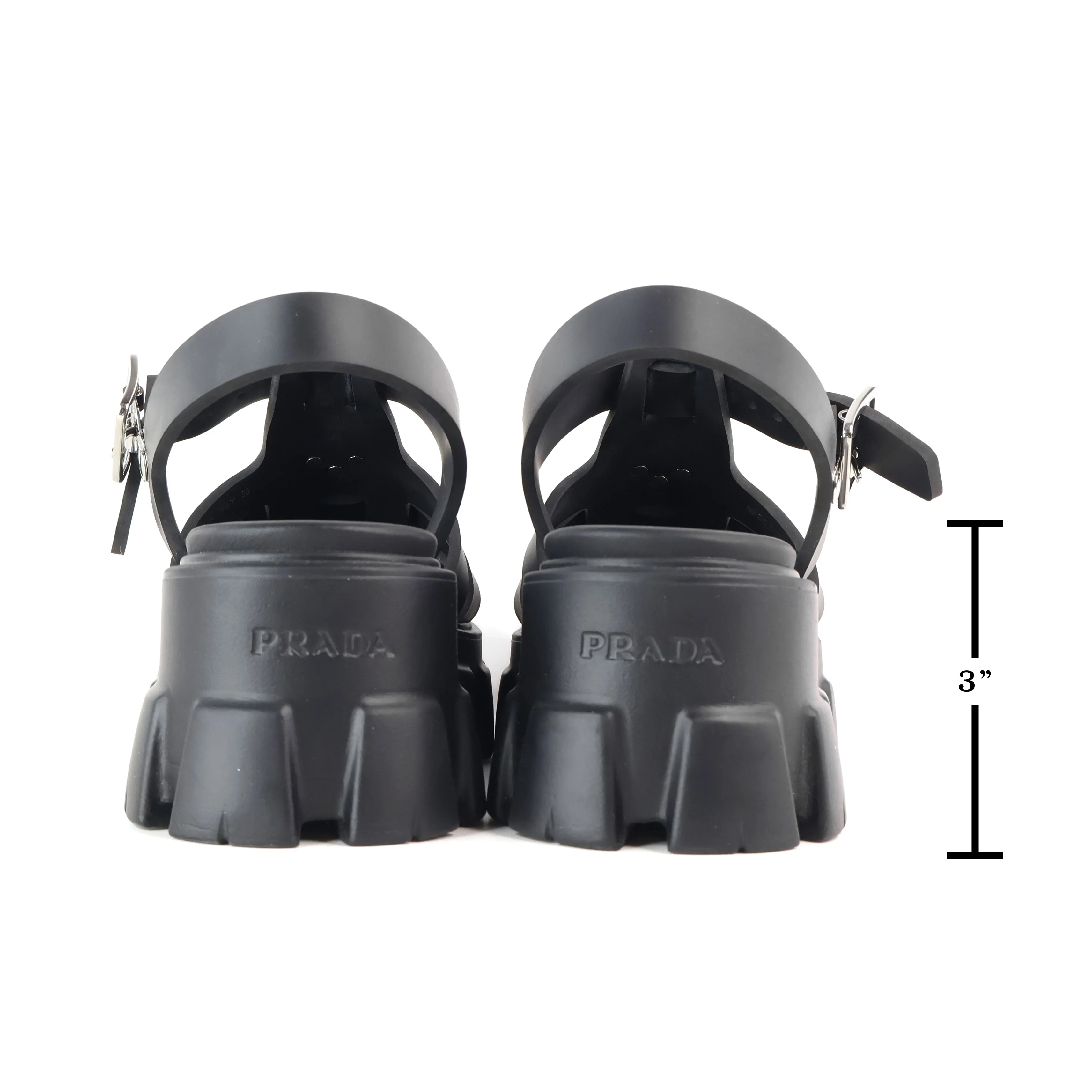 Prada Sandals Rubber Platform Black