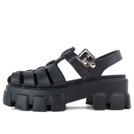 Prada Sandals Rubber Platform Black