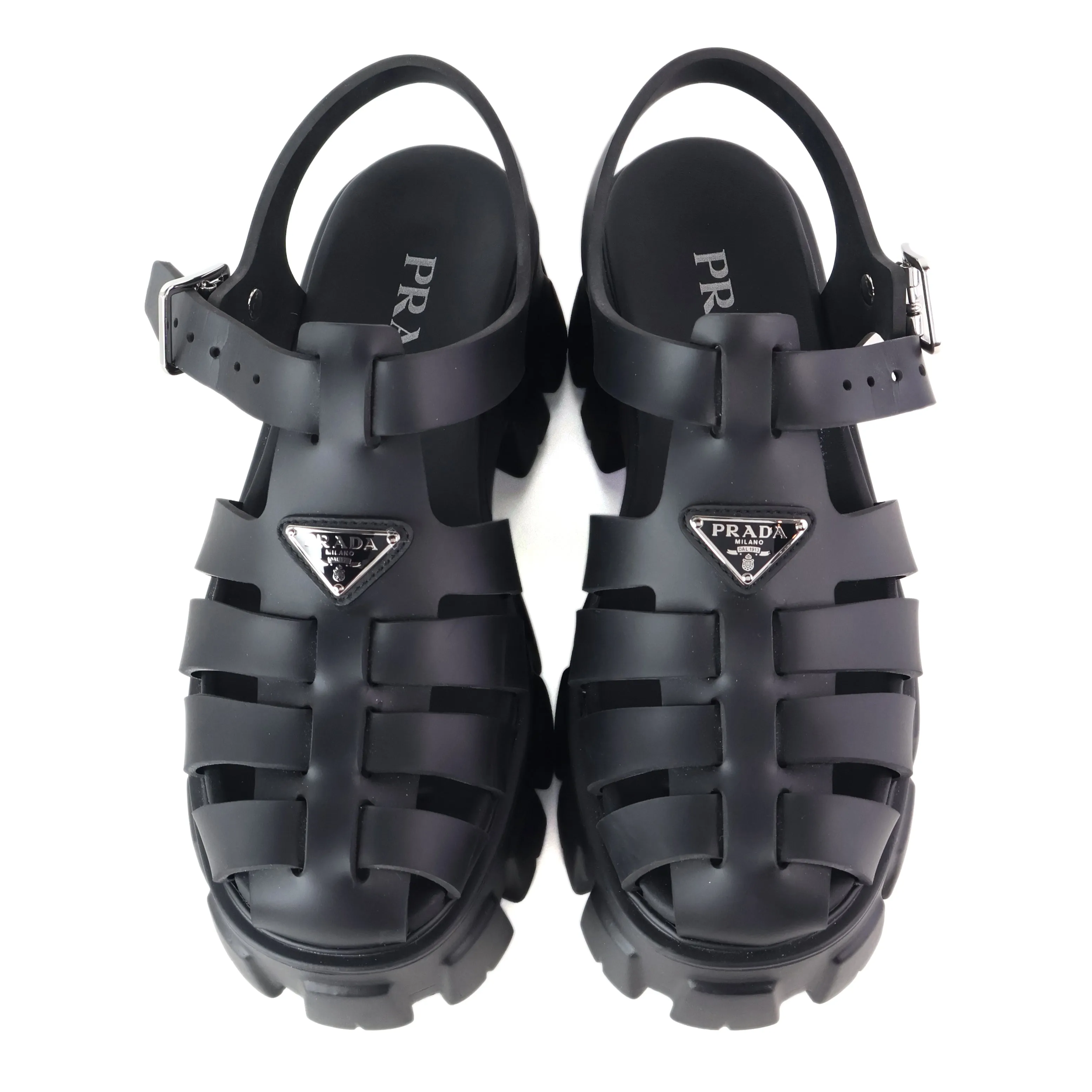 Prada Sandals Rubber Platform Black
