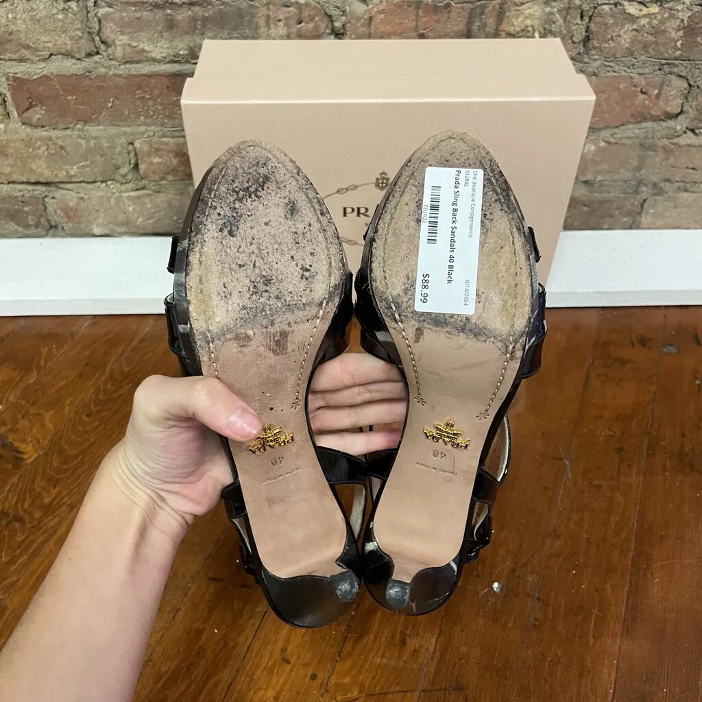 Prada Sling Back Sandals - Size 40