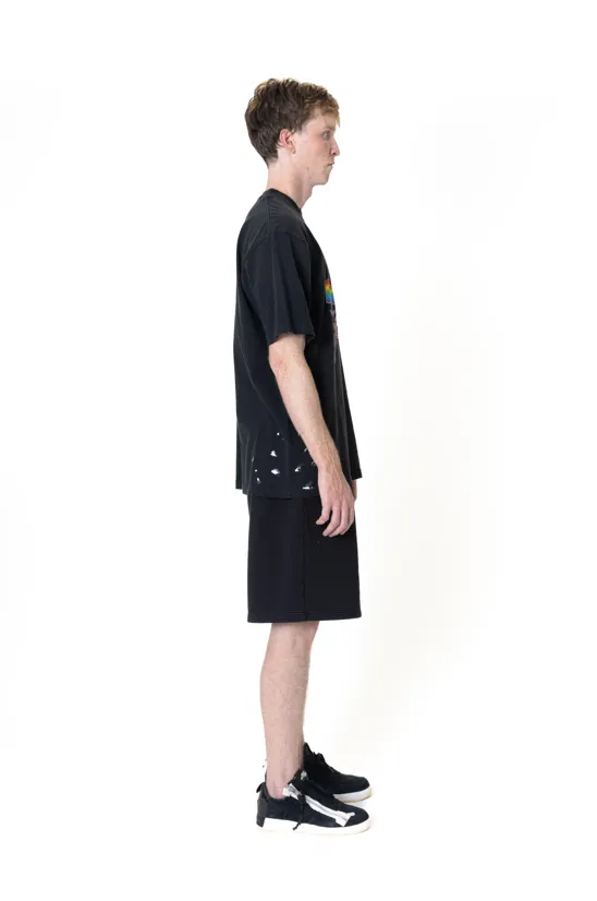 "90% Balenciaga 10% Myself" Paint-splattered T-shirt