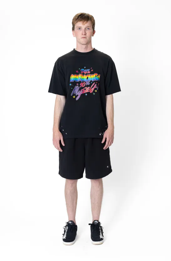"90% Balenciaga 10% Myself" Paint-splattered T-shirt