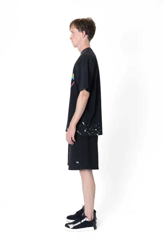"90% Balenciaga 10% Myself" Paint-splattered T-shirt