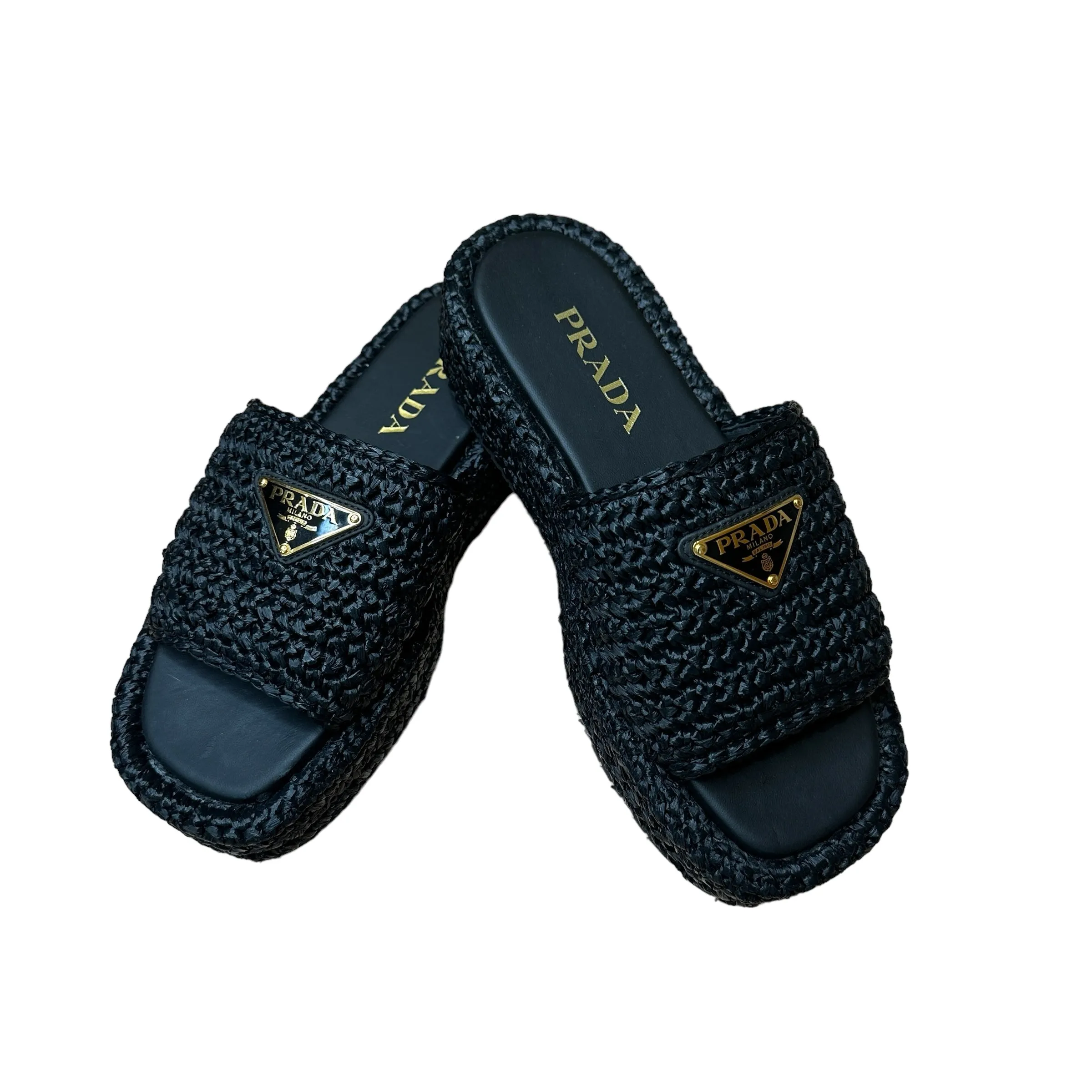Raffia Logo Sandals - 6