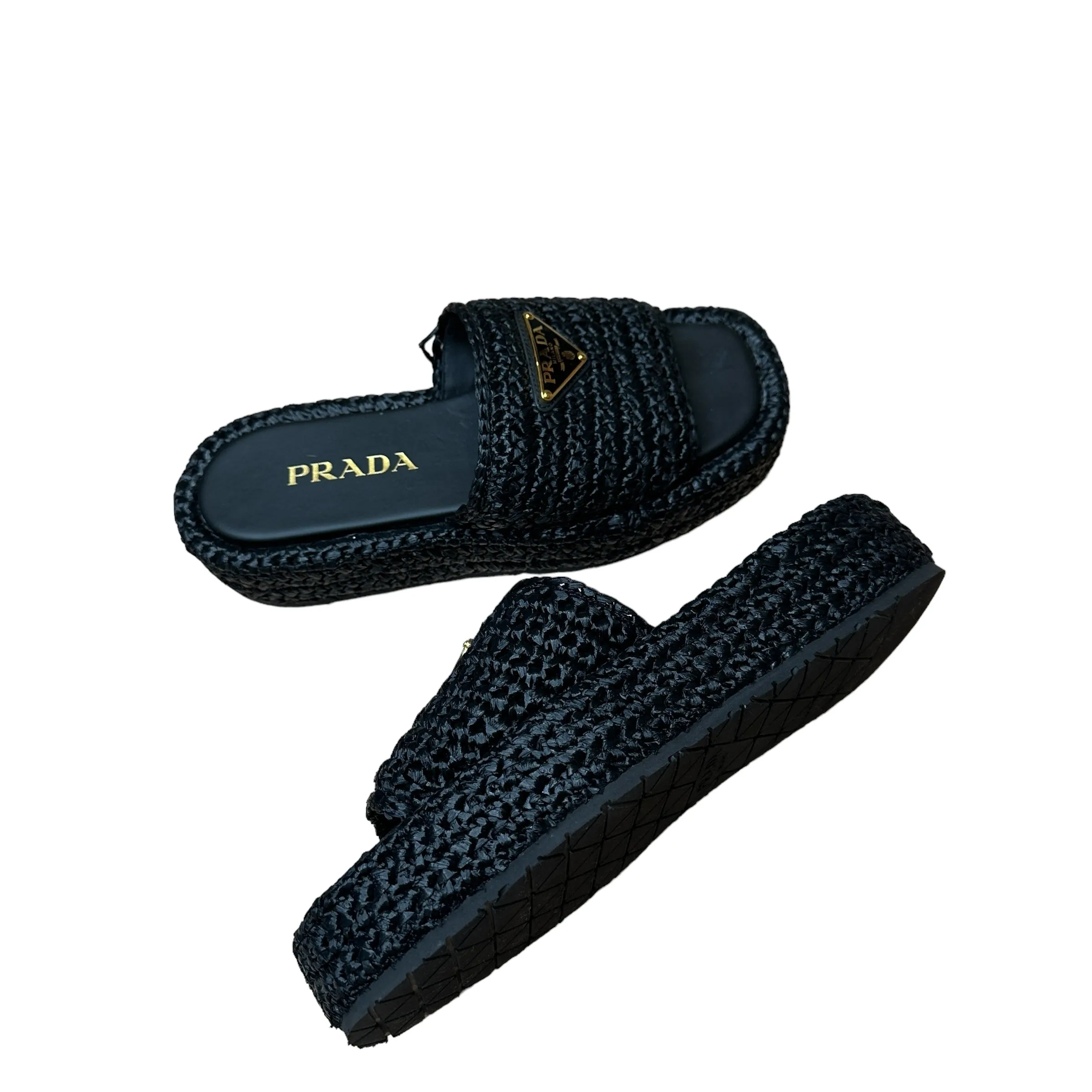 Raffia Logo Sandals - 6