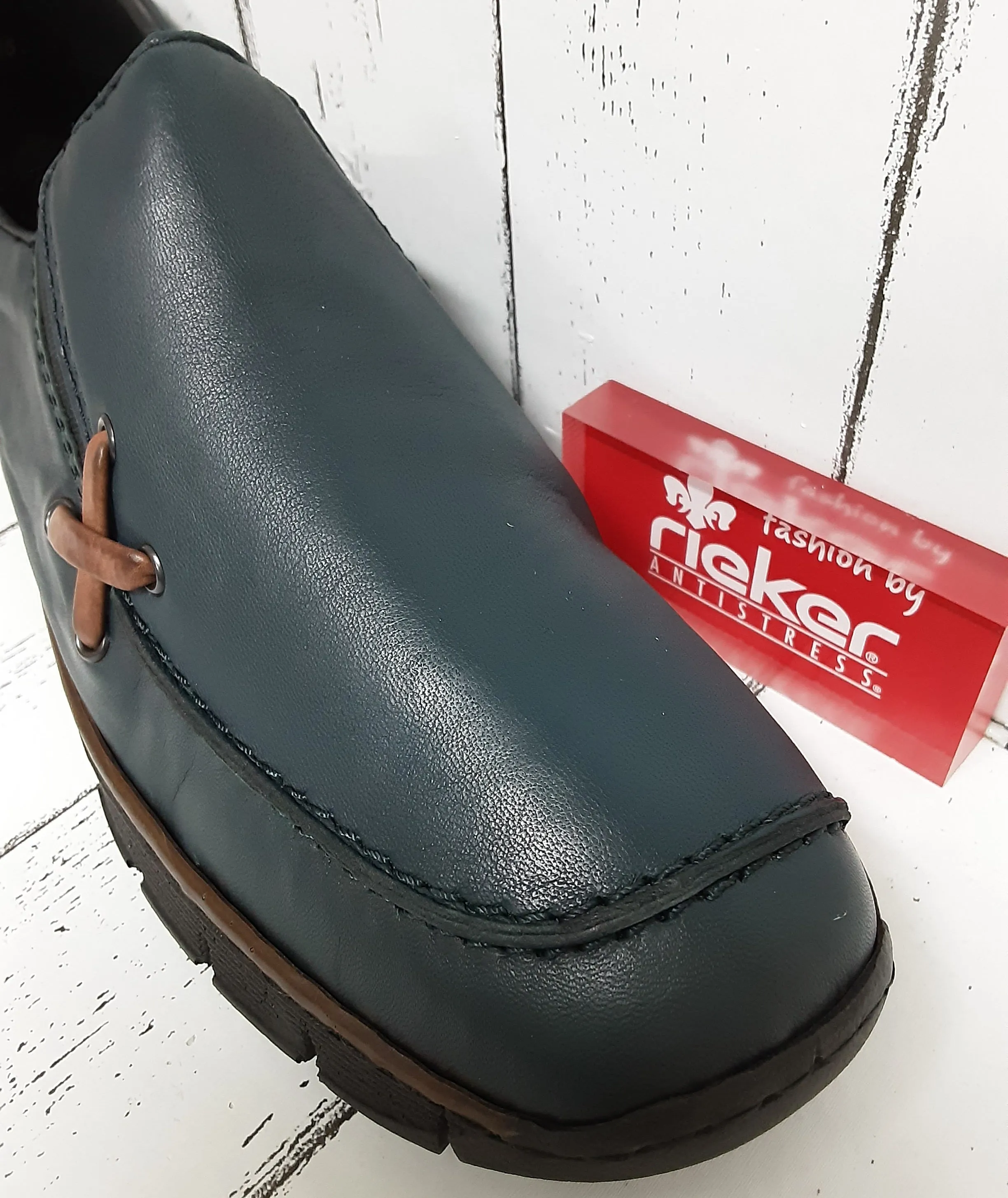 RIEKER - 53783-14 - SLIP ON WEDGE SHOE - Blue