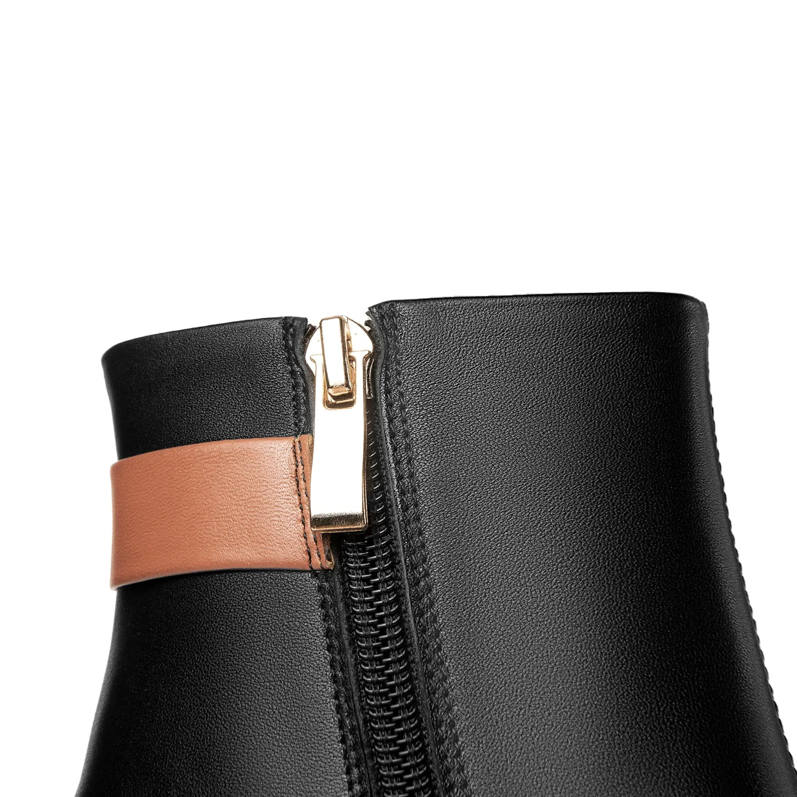 TinaCus Women's Genuine Leather Handmade Kitten Heel Side Zip Pointed Toe Ankle Boots with Buckle